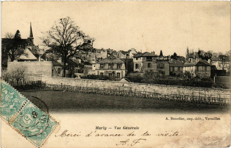 Carte postale ancienne Marly - Vue générale