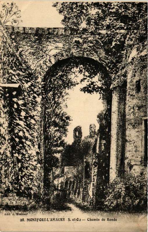 Carte postale ancienne Montfort-L'Amaury - Chemin de Ronde à Montfort-l'Amaury