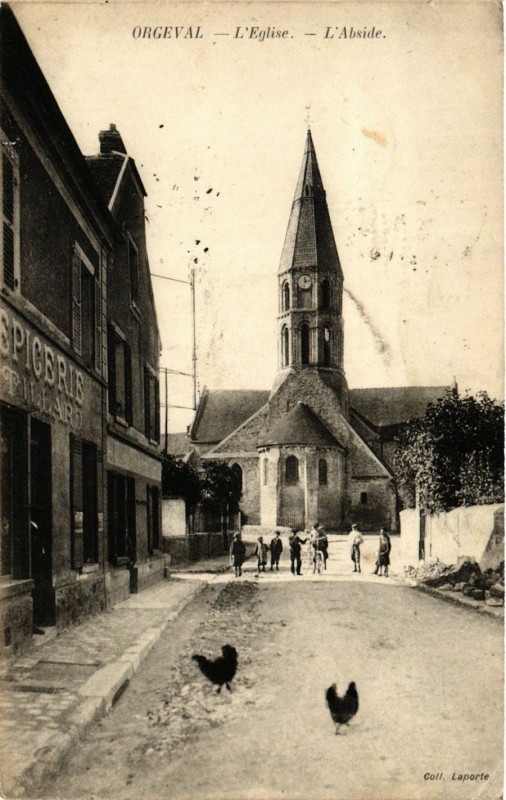 Carte postale ancienne Orgeval - L'Eglise - L'Abside à Orgeval