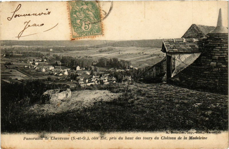 Carte postale ancienne Panorama de Chevreuse - Cote Est pris du haut des à Chevreuse