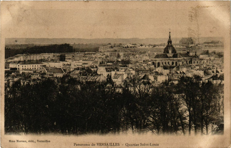 Carte postale ancienne Panorama de Versailles - Quartier St-Louis à Versailles