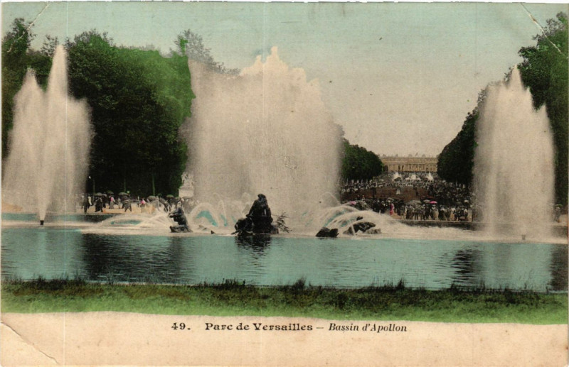 Carte postale ancienne Parc de Versailles - Bassin d'Apollon à Versailles