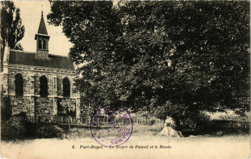 Carte postale ancienne Port-Royal - Le Noyer de Pascal et le Musée