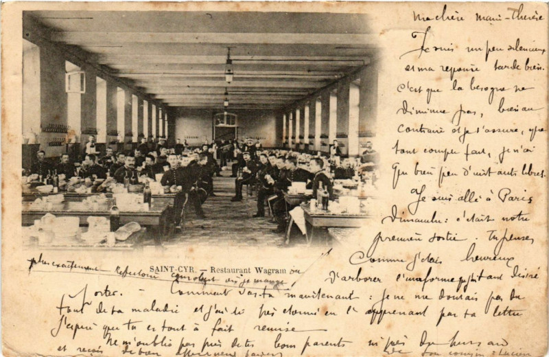 Carte postale ancienne Saint-Cyr - Restaurant Wagram