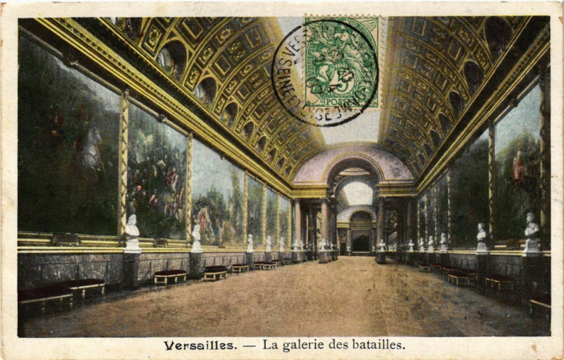 Carte postale ancienne Versailles - La galerie des batailles à Versailles