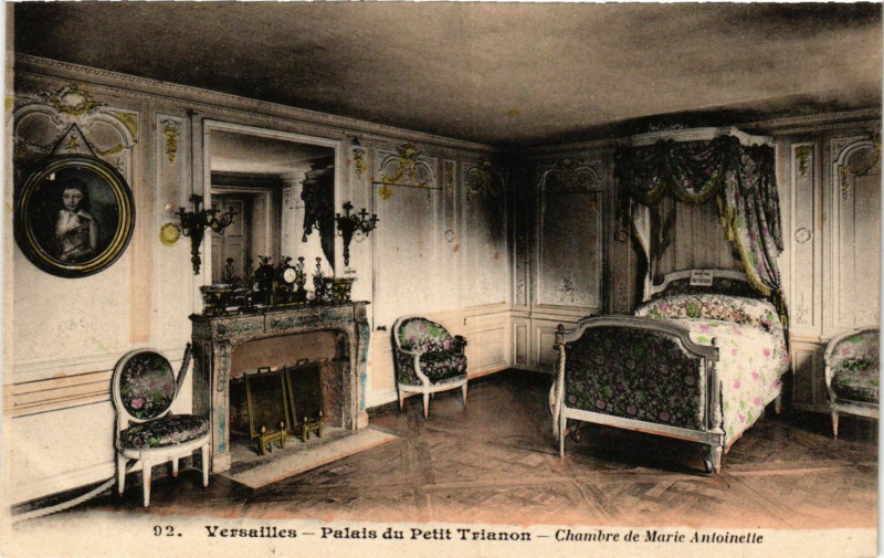 Carte postale ancienne Versailles - Palais du Petit Trianon - Chambre de Marie Antoinette à Versailles