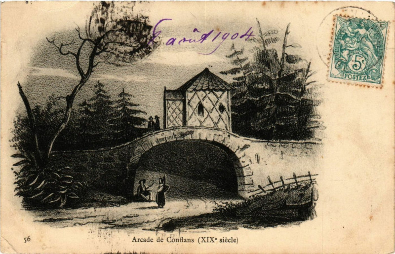 Carte postale ancienne Arcade de Conflans (Xix siecle)