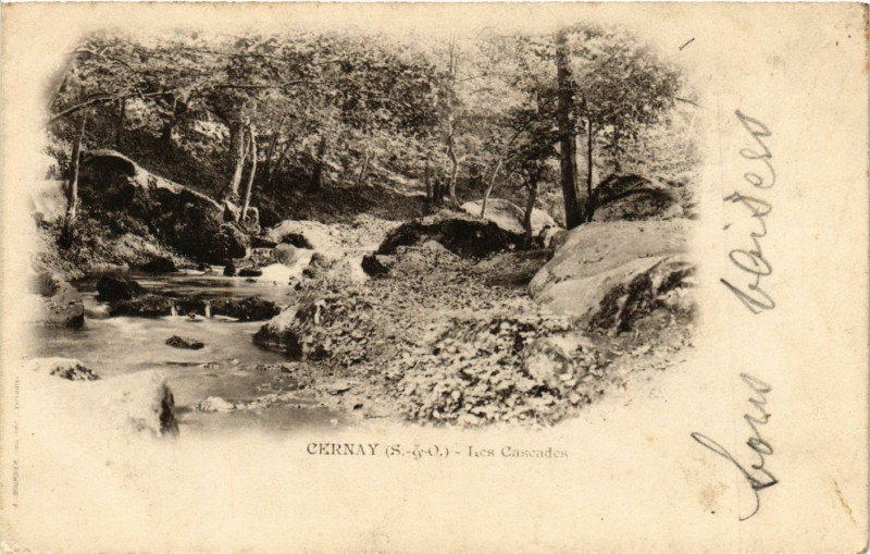 Carte postale ancienne Cernay (S. - et-O.) - Les Cascades