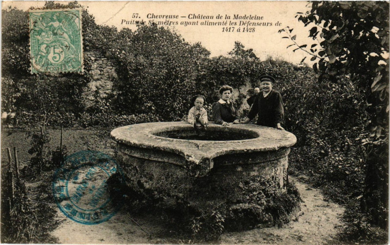 Carte postale ancienne Chevreuse - Chateau de la Madeleine - Puits de 85 m ayant alimente à Chevreuse