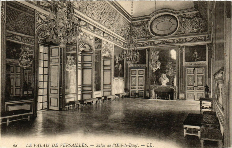 Carte postale ancienne Le Palais de Versailles - Salon de l'Ceil-de-Boeuf à Versailles