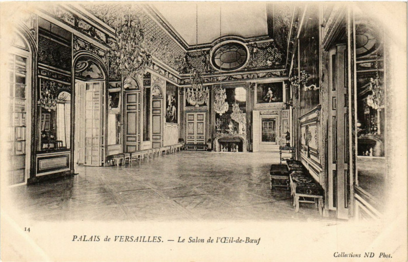 Carte postale ancienne Palais de Versailles - Le Salon de l'Ceil-de-Boeuf à Versailles