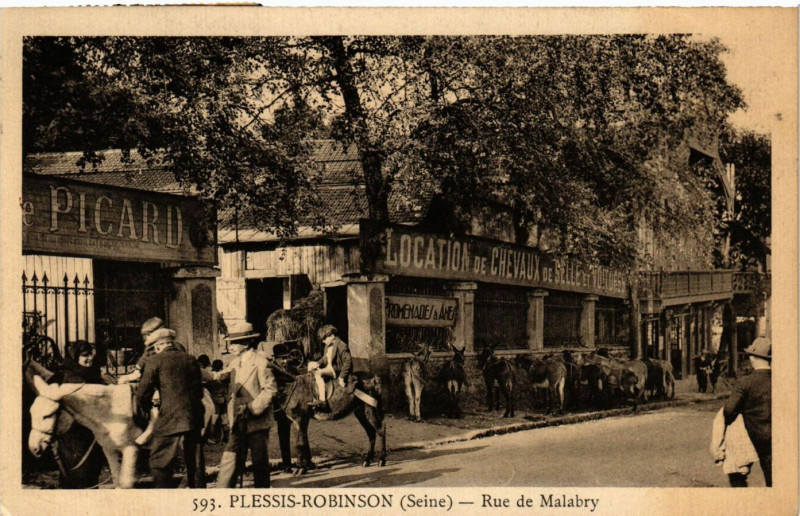 Carte postale ancienne Plessis-Robinson (Seine) - Rue de Malabry