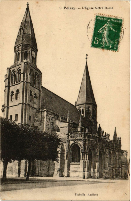 Carte postale ancienne Poissy - L'Eglise Notre-Dame à Poissy