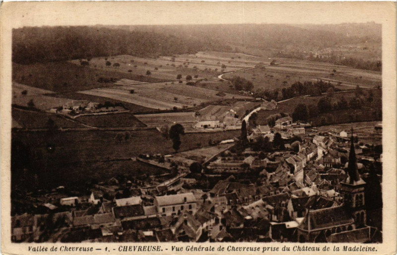 Carte postale ancienne Vallée de Chevreuse Chevreuse Vue générale de Chevreuse prise du à Chevreuse