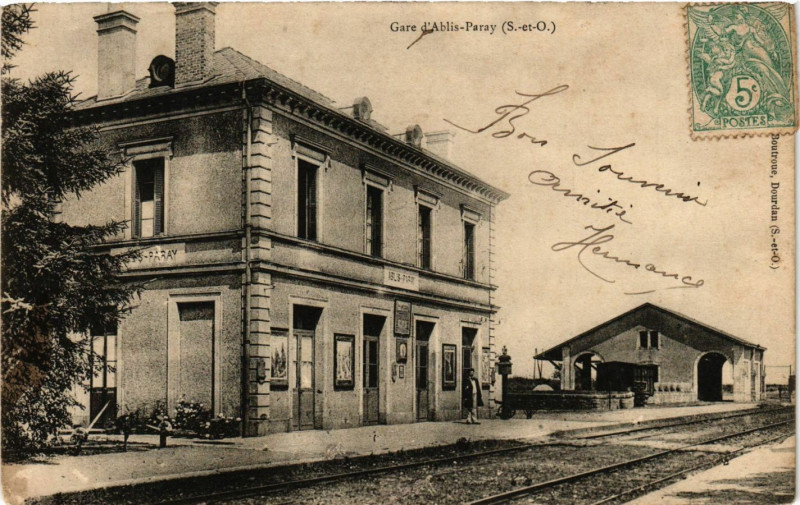 Carte postale ancienne Gare d'Ablis-Paray à Ablis