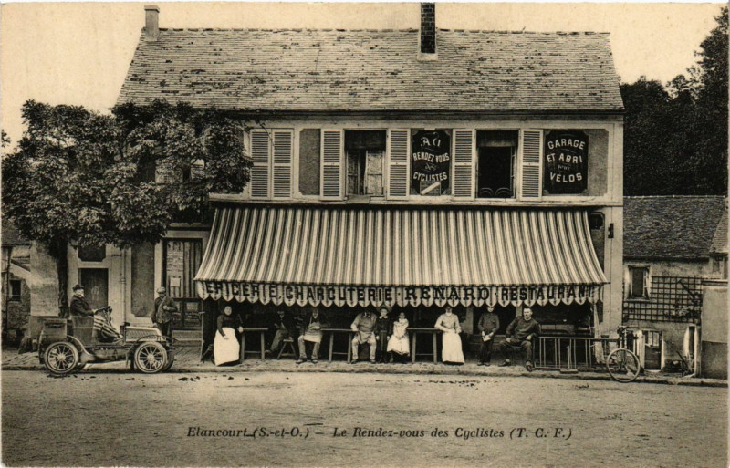 Carte postale ancienne Elancourt - Le Rendez-vous des Cyclistes à Élancourt