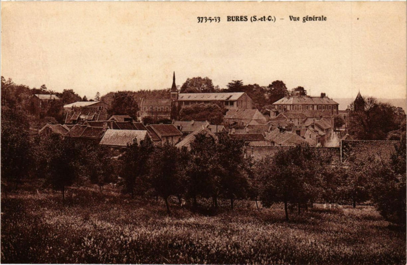 Carte postale ancienne Bures - Vue générale