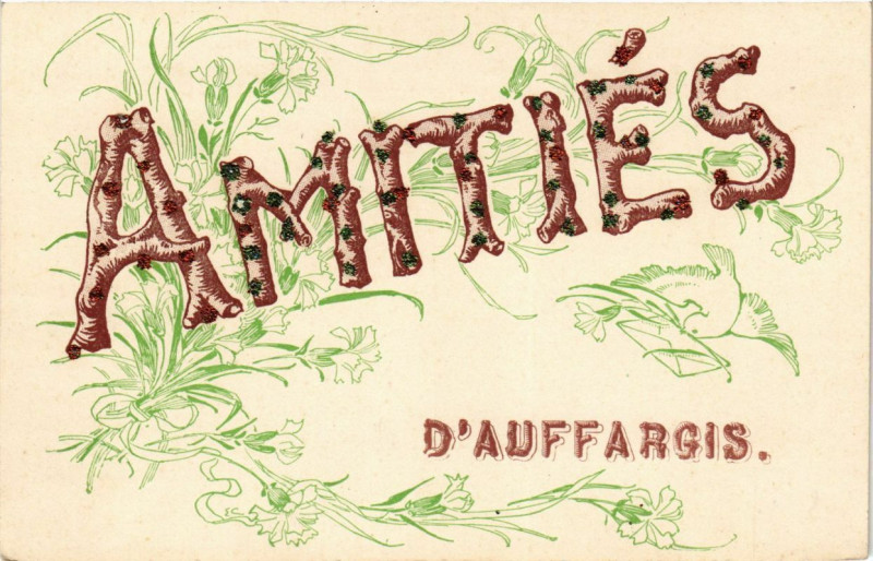 Carte postale ancienne Amitiés d'Auffargis à Auffargis