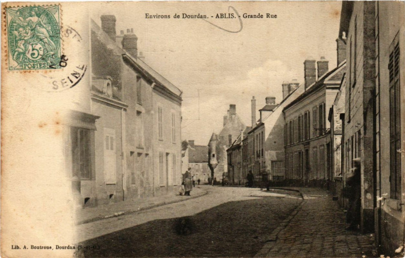 Carte postale ancienne Env. de Dourdan - Ablis - Grande Rue à Ablis