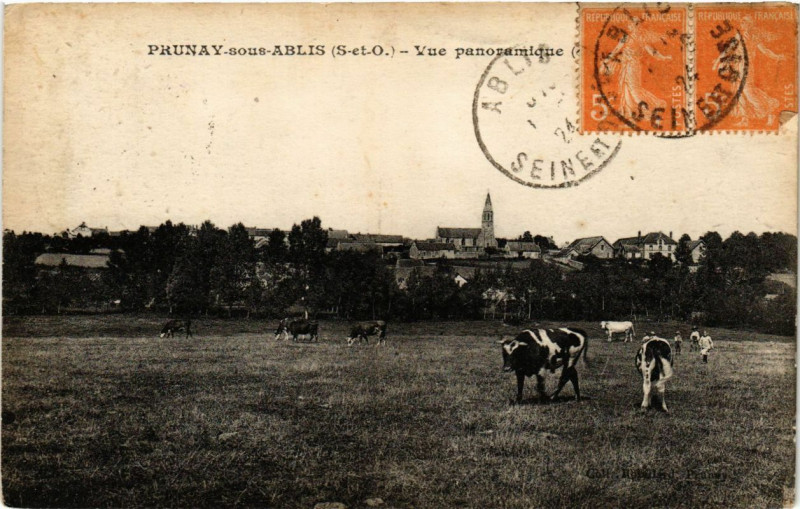 Carte postale ancienne Prunay-sous-Ablis - Vue panoramique à Ablis