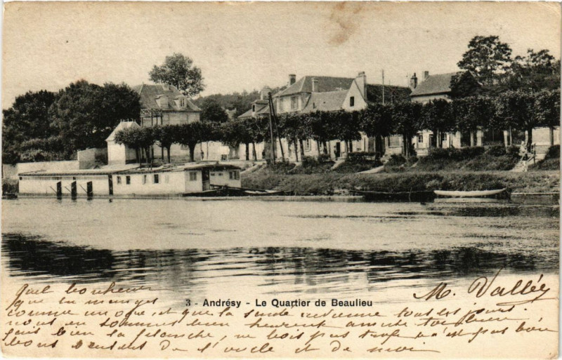 Carte postale ancienne Andresy - La Quartier de Beaulieu à Andrésy