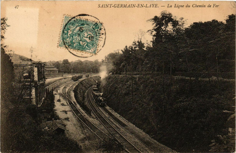 Carte postale ancienne Saint-Germain-en-Laye - La Ligne du Chemin de Fer à Saint-Germain-en-Laye