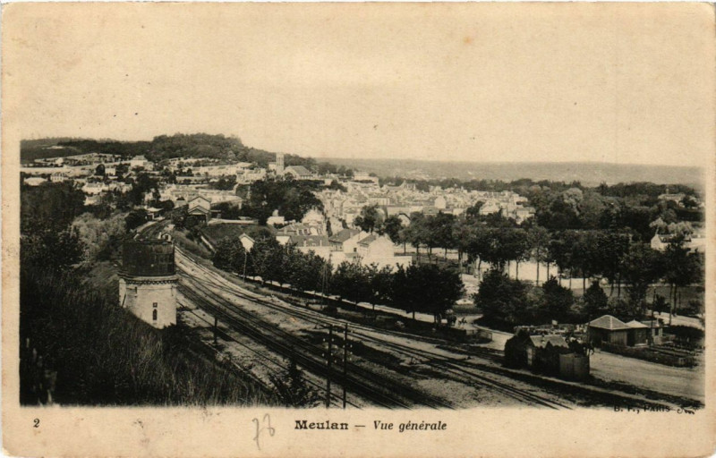 Carte postale ancienne Meulan - Vue générale