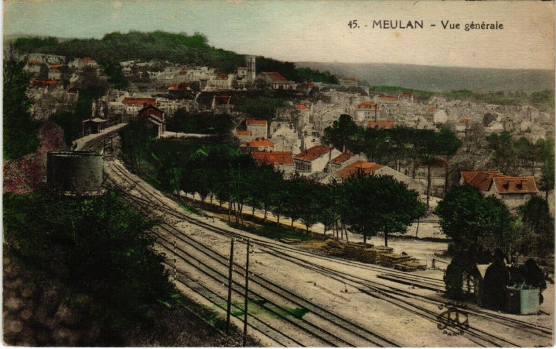 Carte postale ancienne Meulan - Vue générale