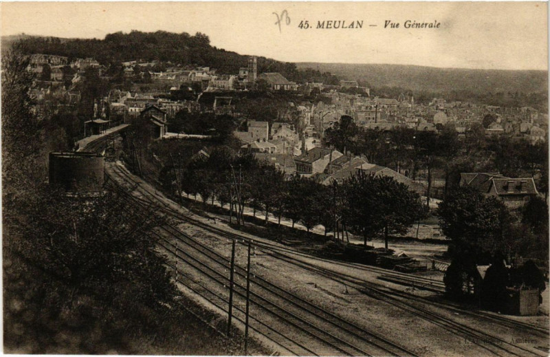 Carte postale ancienne Meulan - Vue générale
