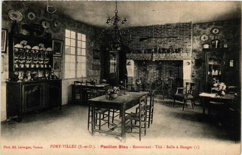 Carte postale ancienne Port-Villez - Pavillon Bleu - Restaurant - The-Salle
