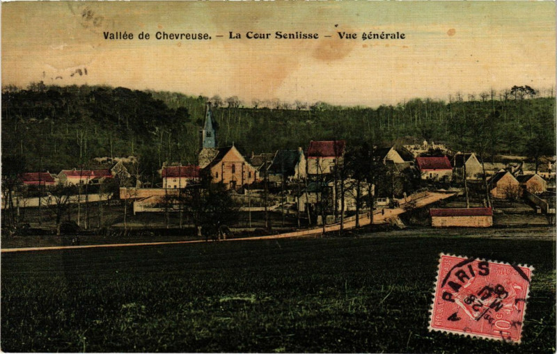 Carte postale ancienne Vallée de Chevreuse - La Cour Senlisse - Vue générale à Chevreuse