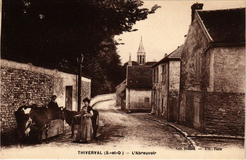 Carte postale ancienne Thierval - L'Abrevoir