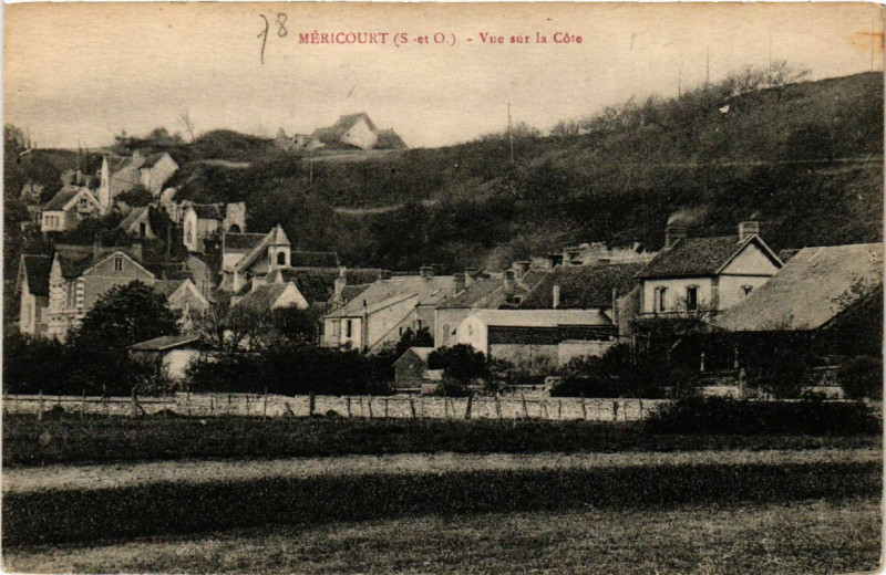 Carte postale ancienne Mericourt - Vue sur le Cote à Méricourt