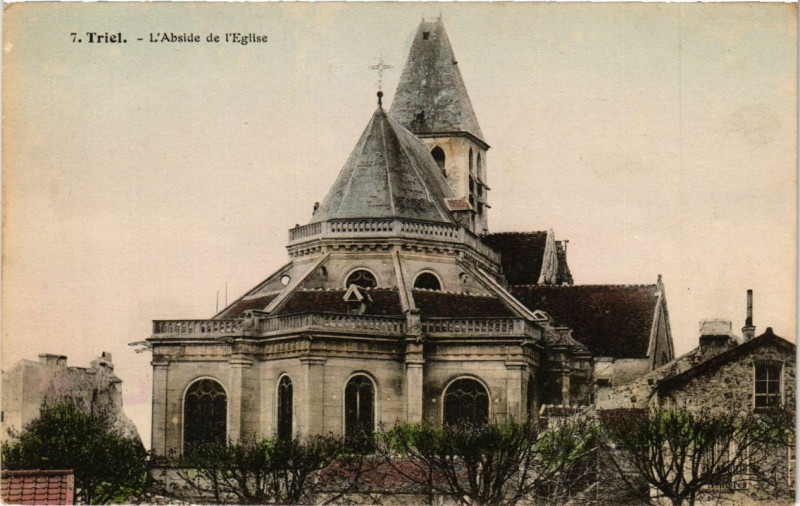 Carte postale ancienne Triel - L'Abside de l'Eglise