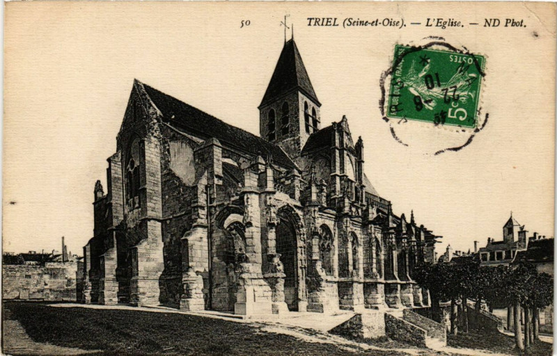 Carte postale ancienne Triel - L'Eglise