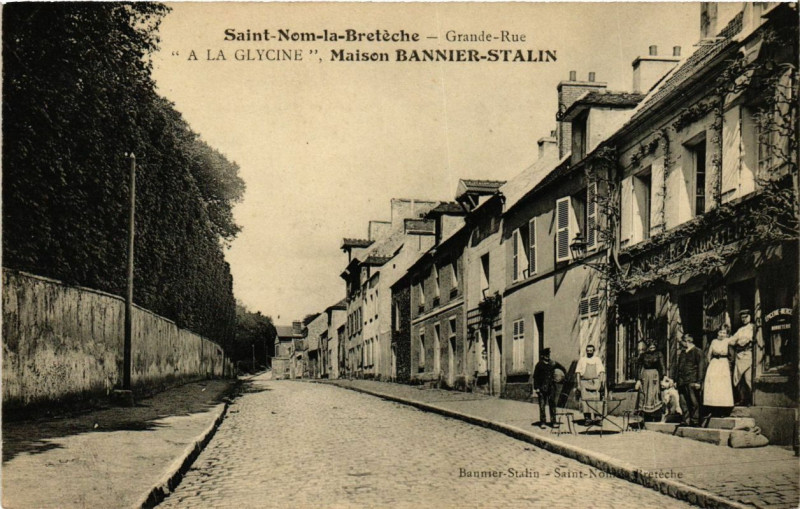 Carte postale ancienne Saint-Nom-la-Breteche - Grande Rue - A La Glycine -Maison Bannier à Saint-Nom-la-Bretèche