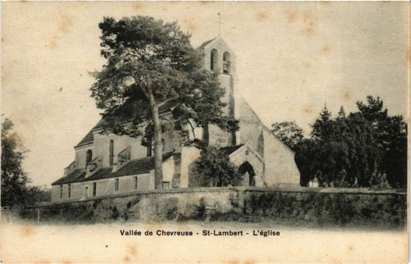 Carte postale ancienne Vallée de Chevreuse - St-Lambert - L'Eglise à Chevreuse