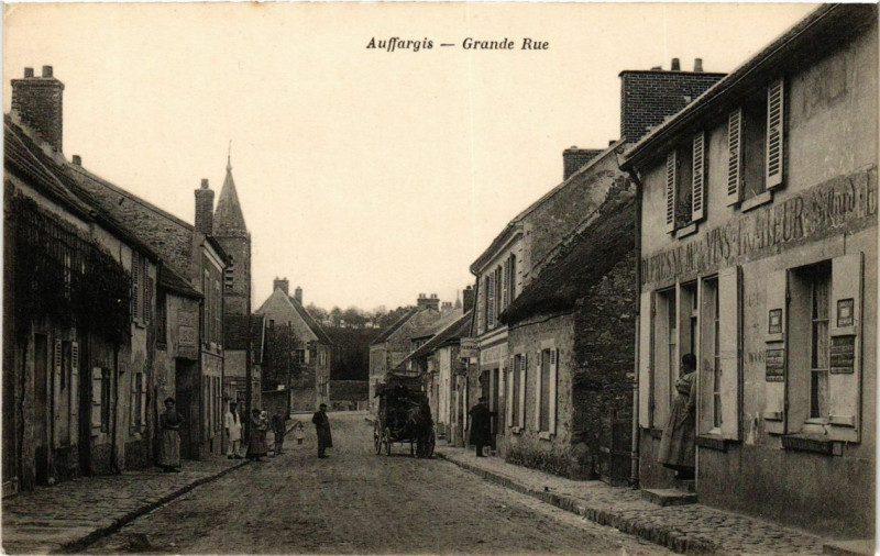 Carte postale ancienne Auffargis - Grande Rue à Auffargis