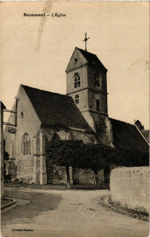 Carte postale ancienne Bazemont - L'Eglise à Bazemont