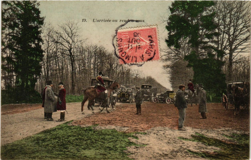 Carte postale ancienne L'arrivée au rendez-vous