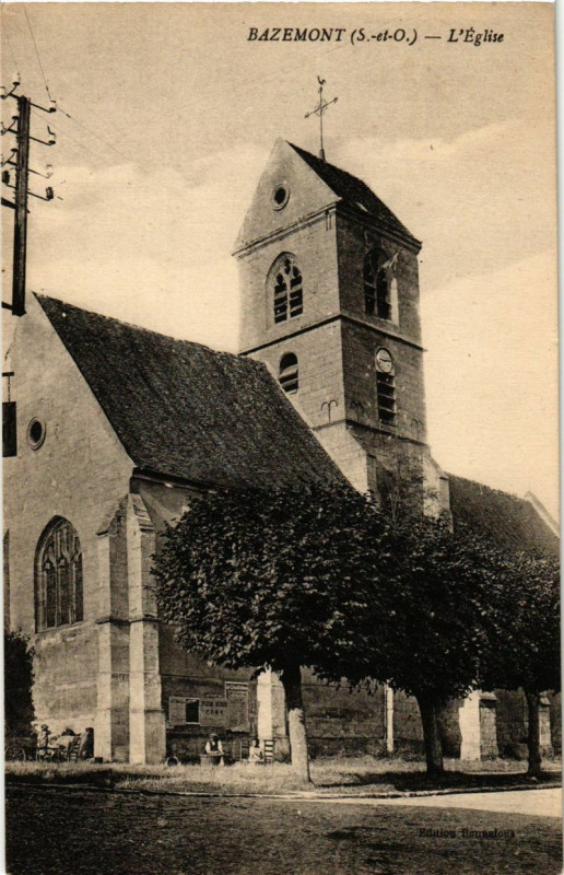 Carte postale ancienne Bazemont - L'Eglise à Bazemont