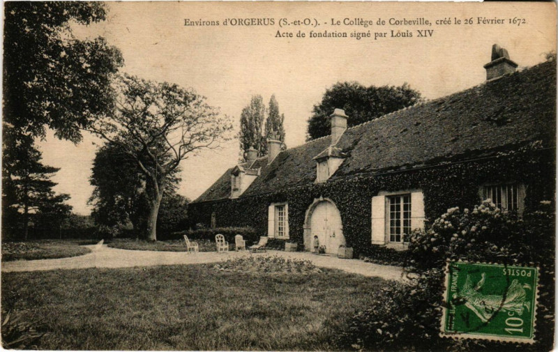 Carte postale ancienne Env. d'Orgerus - Le College de Corbeville crée le à Orgerus