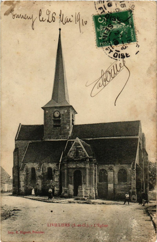 Carte postale ancienne Livilliers - L'Eglise