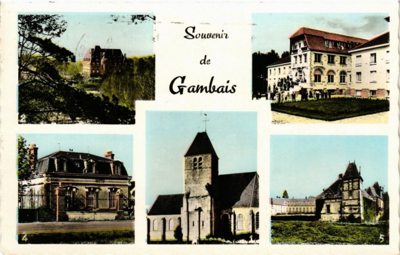 Carte postale ancienne Souvenir de Gambais à Gambais
