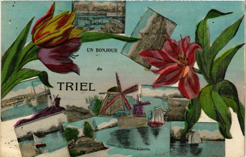 Carte postale ancienne Un Bonjour de Triel