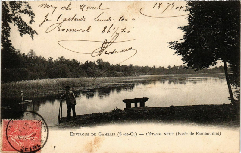 Carte postale ancienne Env. de Gambais - L'Etang Neuf (Foret de Rambouillet) à Gambais