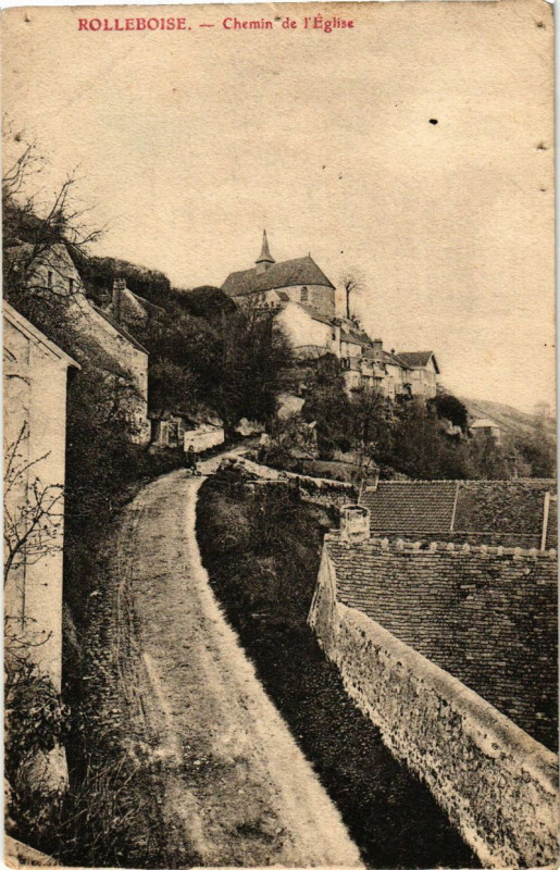 Carte postale ancienne Chemin de l'Eglise à Rolleboise