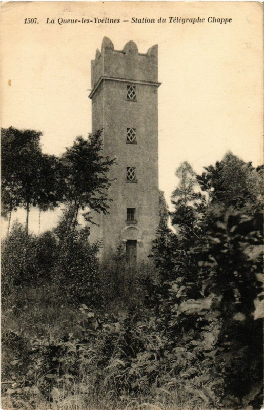 Carte postale ancienne La Queue-les-Yvelines - Station de Telegraphe Chappe à La Queue-les-Yvelines