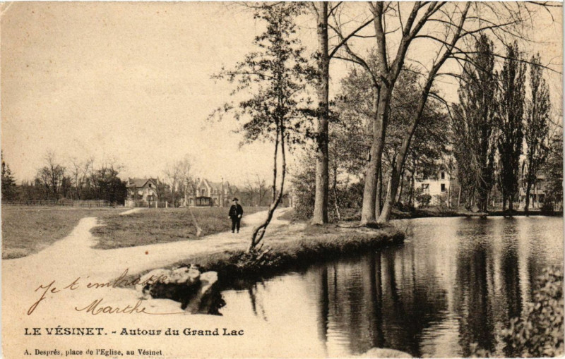 Carte postale ancienne Le Vesinet - Autour du Grand Lac au Vésinet