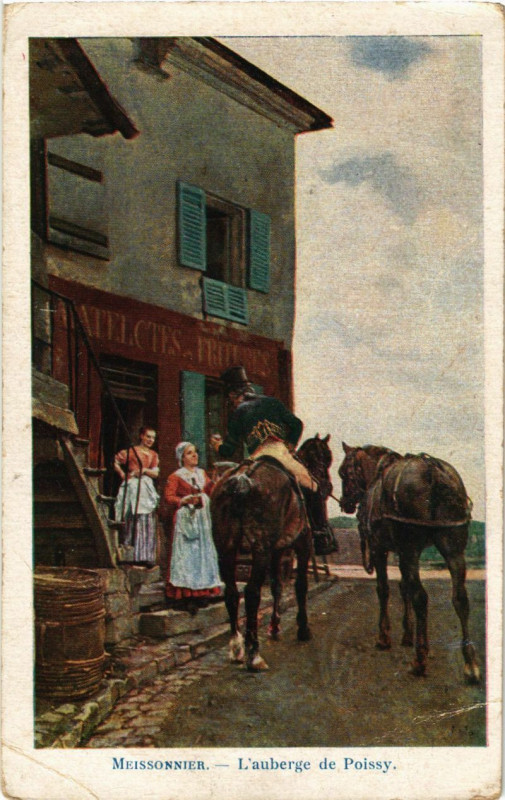 Carte postale ancienne Meissonnier - L'Auberge de Poissy à Poissy